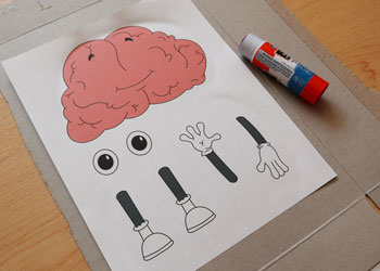 cartoon brain paper craft