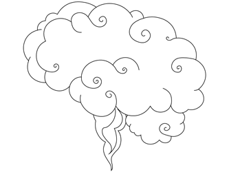 brain cloud coloring page