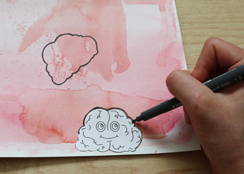 brain-themed paper clip bookmarks craft