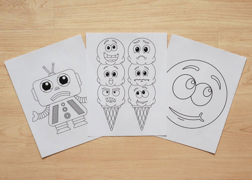 emotion-themed coloring pages