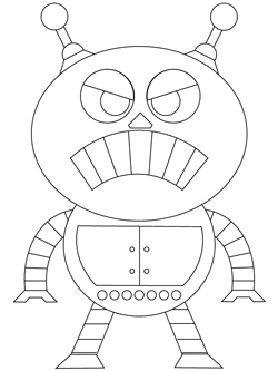 emotion-bot coloring page