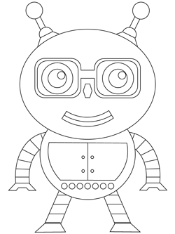 emotion-bot coloring page
