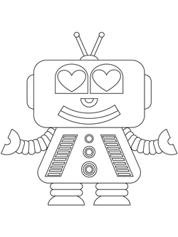 emotion-bot coloring page