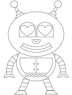 emotion-bot coloring page