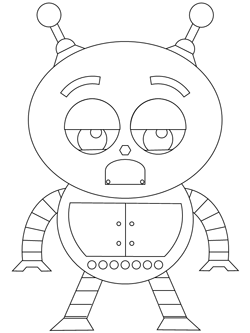 emotion-bot coloring page