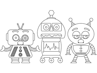 emotion-bot coloring page